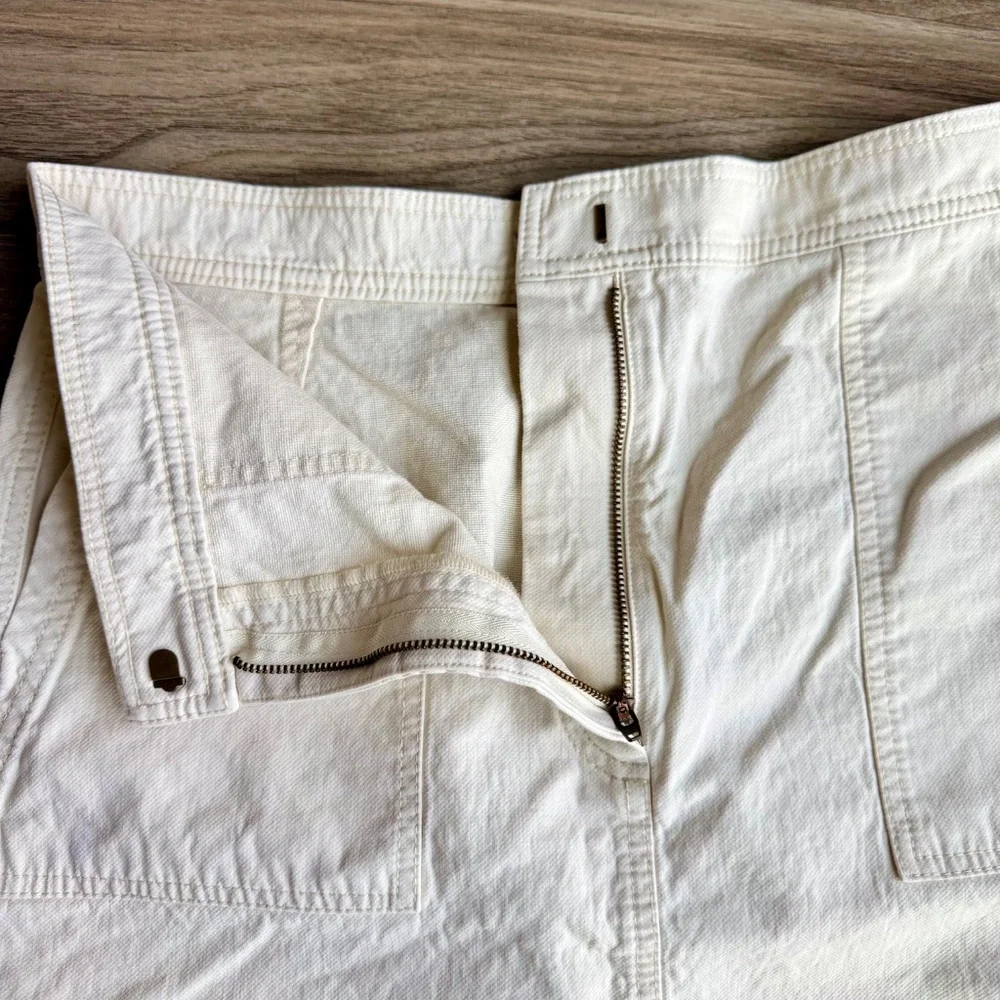 J.Crew 8 White Ivory 100% Cotton Utility Skirt‎ Patch Pockets
